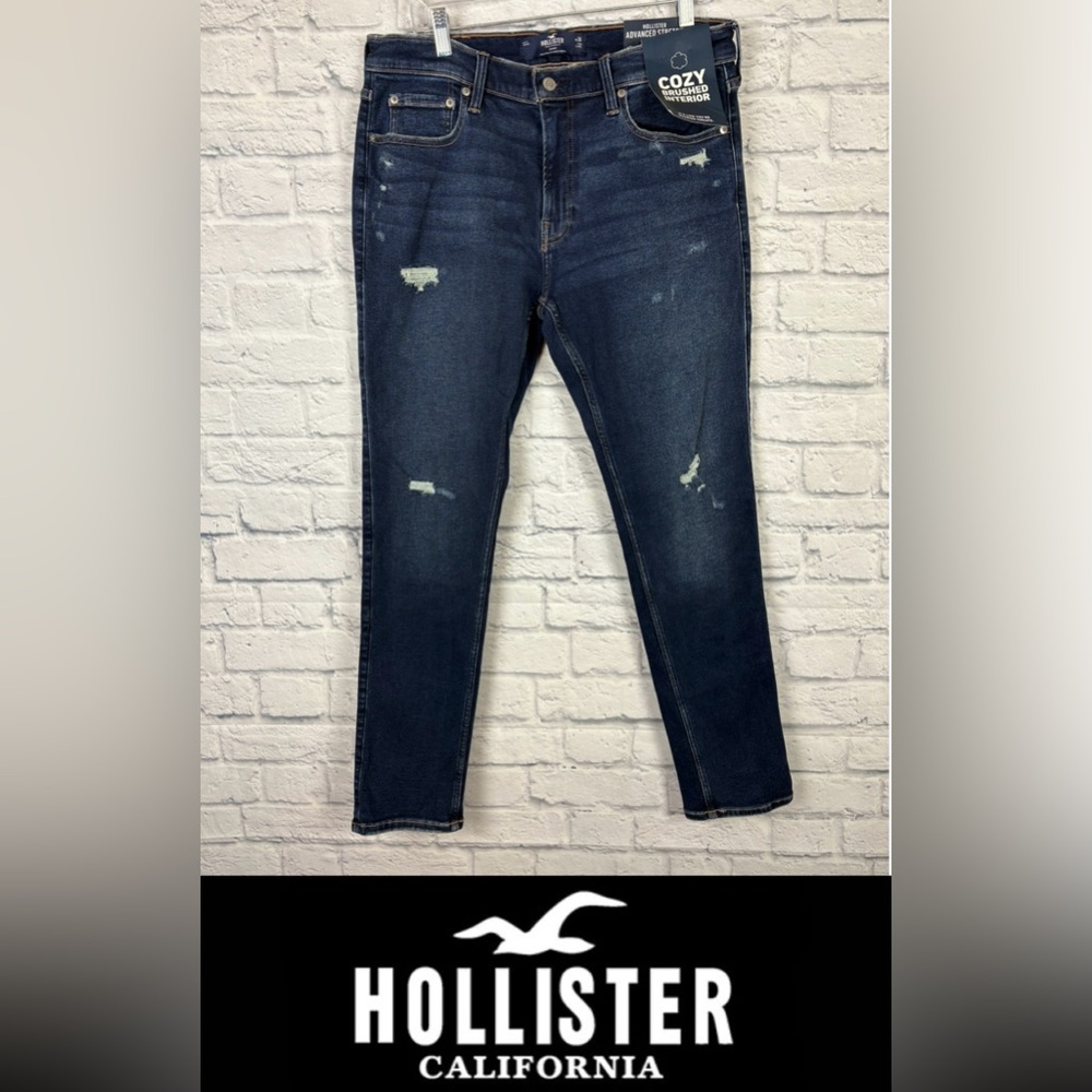 NWT Hollister Advanced Stretch Skinny Distressed Jeans size 32
